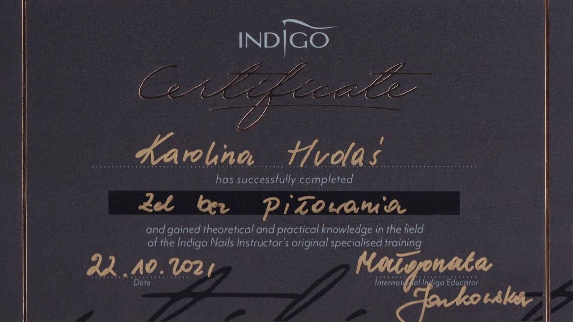 Certyfikat – INDIGO 1